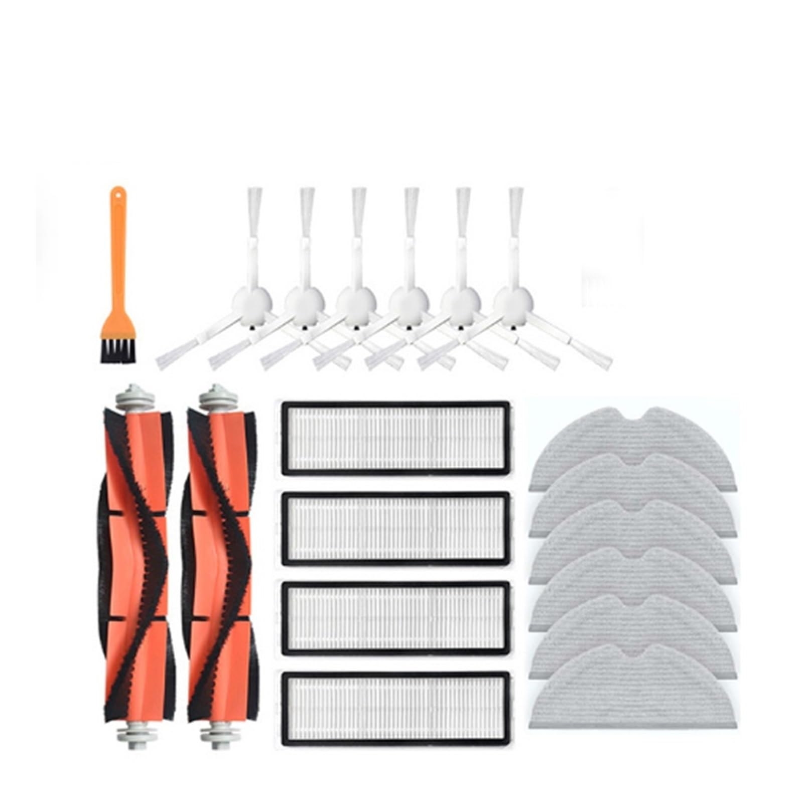 Robot mop próżniowy, filtr Hepa, główna szczotka boczna, ściereczka do mopa akcesoria do odkurzaczy automatycznych, kompatybilny z Xiaomi 1C 1T kompatybilny z Dreame F9 (Color : 18pcs)