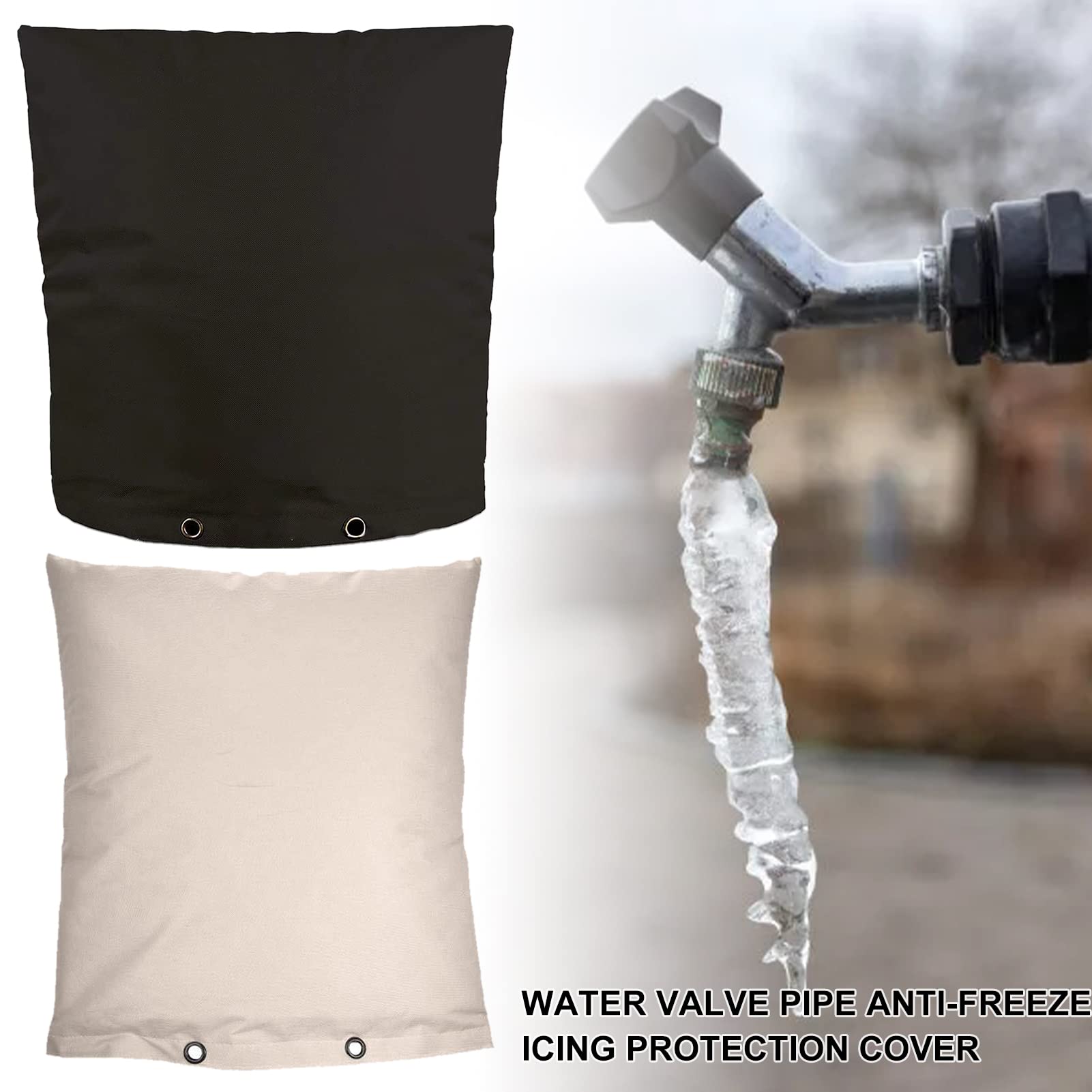 Copertura Isolata Per Rubinetto Esterno Invernale - Antigelo, Rigida In EVA, Con Cerniera, 2 Pezzi Colore Grigio, Protezione Dal Congelamento