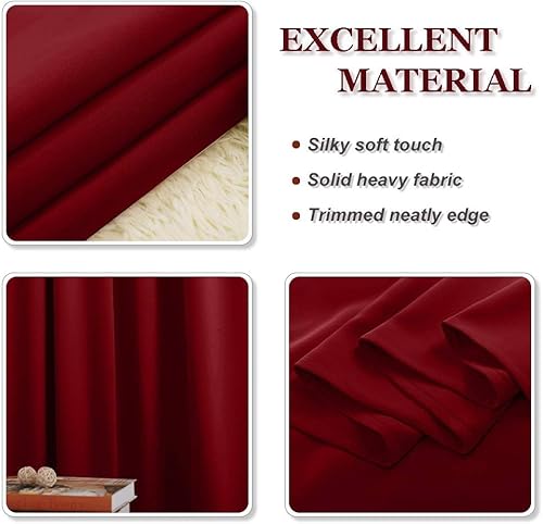 Miniatura 265 de PONY DANCE - Cortinas opacas aisladas térmicamente, set de 2 cortinas opacas con bolsillo para barra / pestaña trasera, paneles de cortinas opacas,