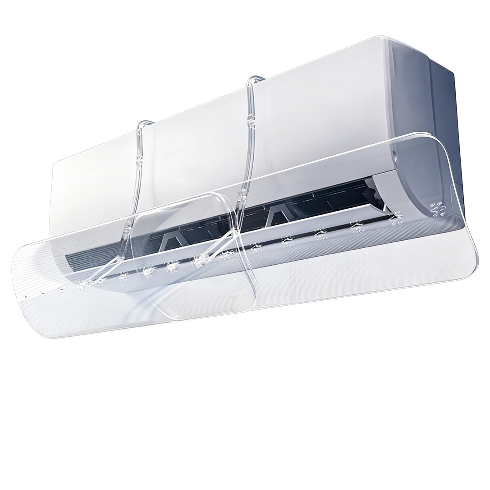 YUE JJXN Transparent Wall AC Deflector, 27.6-41.7in Adjustable Air Conditioner Vent Deflector, 180° Airflow Redirector for Home Office