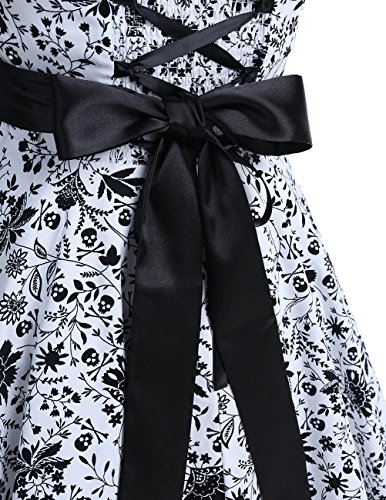 Image of DRESSTELLS Women's Vintage 1950s Cocktail Dress, Retro Tea Party Halter Swing Dresses