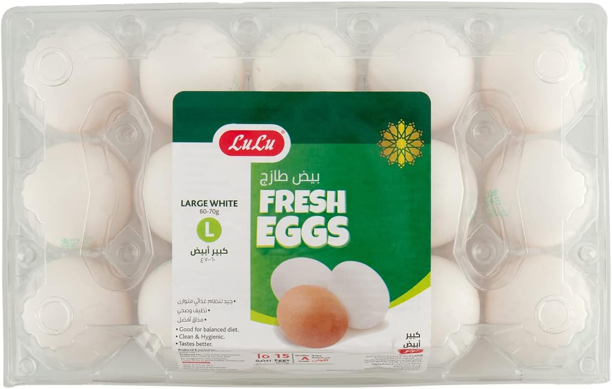 LuLu White Fresh Eggs Large 15pcs