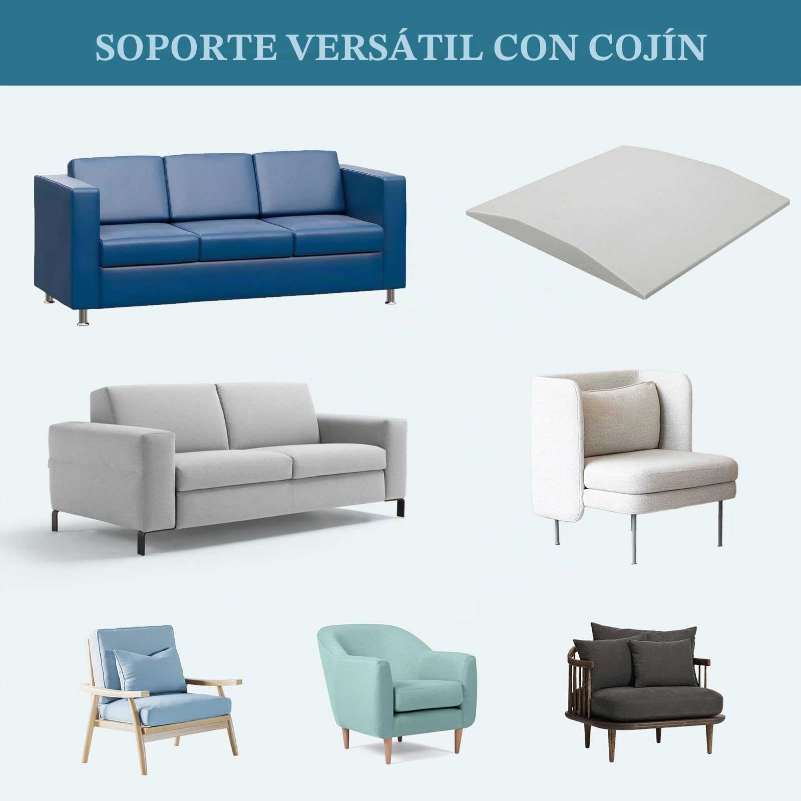 LIROPAU Espuma de Poliuretano para Relleno Densidad 40, Grosor 5 cm. Plancha de Espuma de Alta Densidad y Firmeza para Relleno de Sofás, Sillas, Sillones de Poliuretano Expandido, 50 x 50 cm (2)