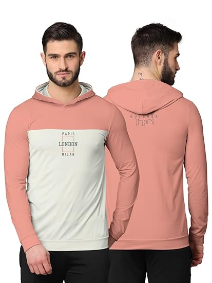 Trendy Front & Back Printed Fullsleeve Hooded Sweatshirt for Men