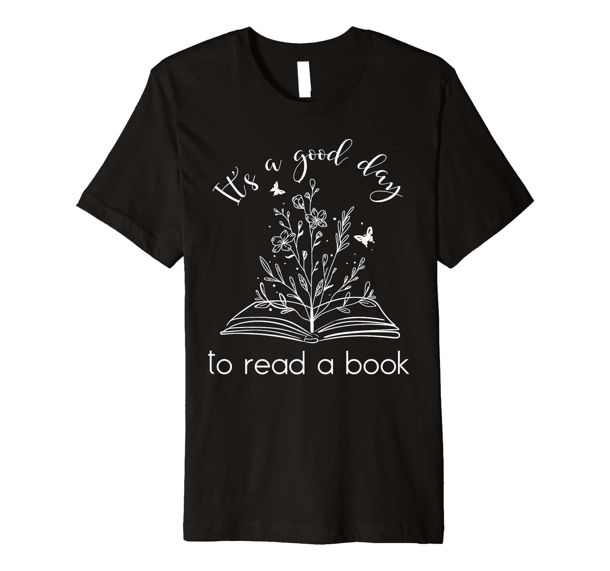 book.TeeIt's Good Day To Read Book Retro With Flower Booklover Premium T-Shirt