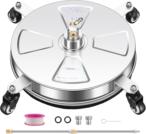 Miniatura 12 de Limpiador de Superficies para Hidrolavadora de 15" con 4 Ruedas - Limpiador de Superficies de Acero Inoxidable Recubierto Azul para Accesorio