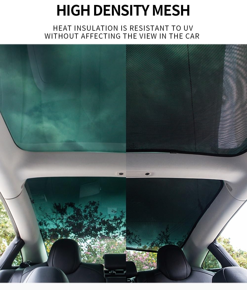 Parasol Coche Parasol Techo Cristal Coche para Tesla para Modelo Y Techo Solar Trasero Panorámico Parabrisas Tragaluz Persiana Protección UV Unidades Parasol Coche (Color : Plata)