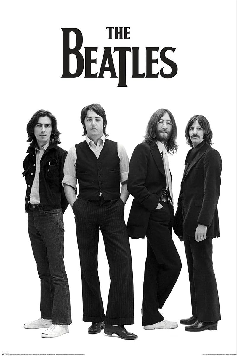 Grindstore The Beatles Laminated Maxi Poster - Title Wall Art Print, Large Wall Decor for Home Office Classroom Decoration, Gift Idea, Decorative Print 91.5x61cm