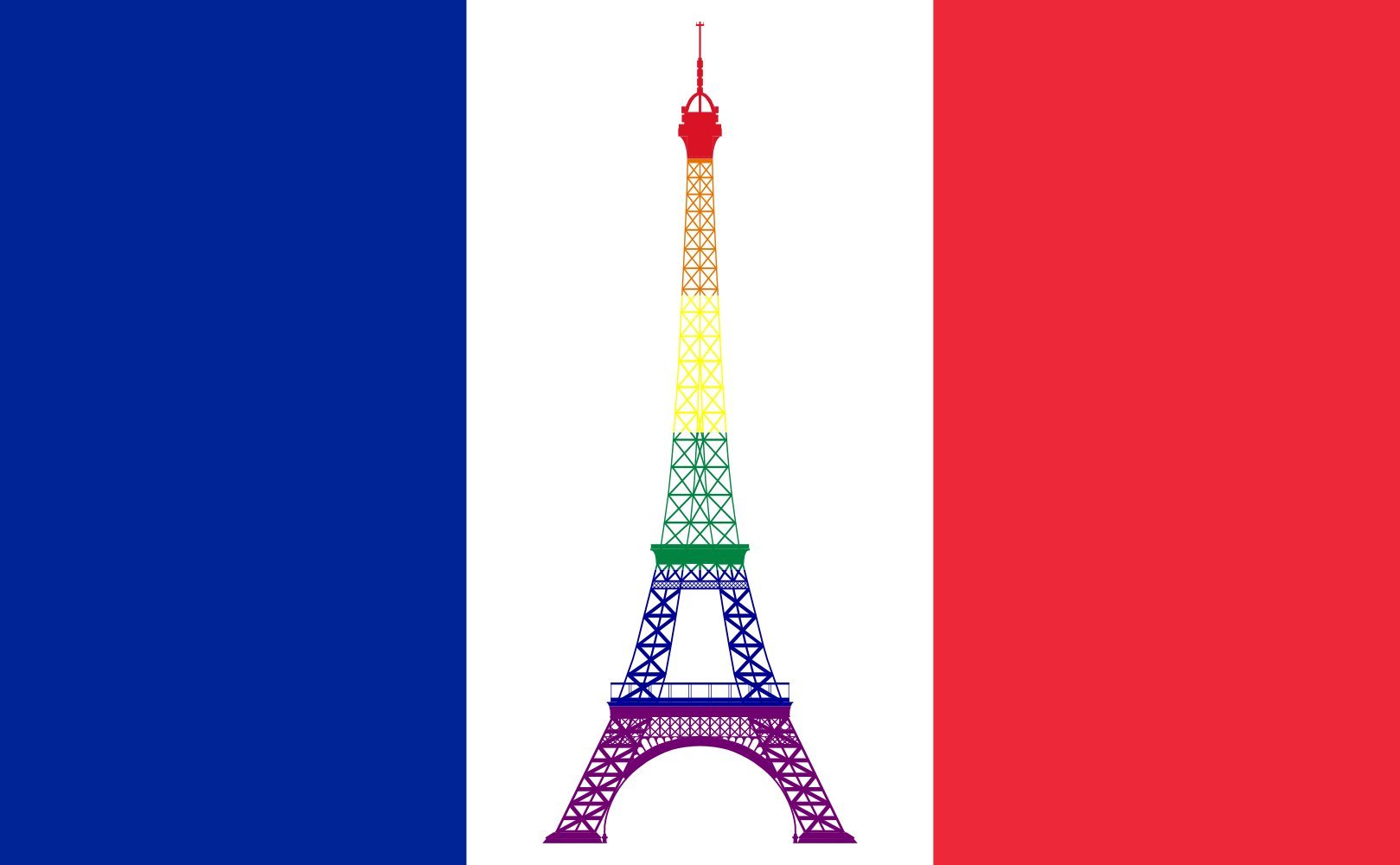 Drapeau France Gay 120x180cm aux finitions soignées pour mât extérieur