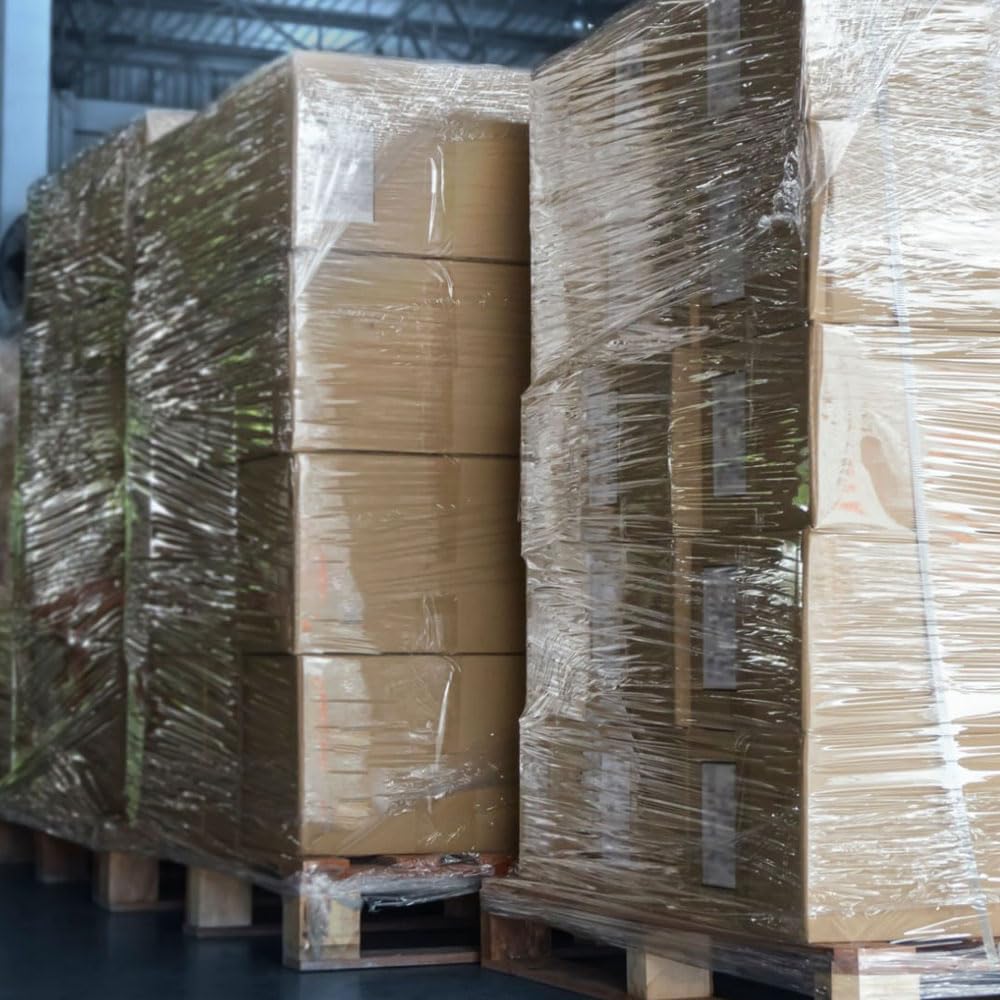 Lot de 6 rouleaux de film étirable transparent 23 microns 500mm 1,8 kg film pour palettes emballage étirable rouleau de plastique extensible plastique emballage déménagement