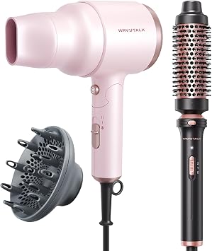 Wavytalk Thermal Brush with Detachable Head and Foldable Hair Dryer