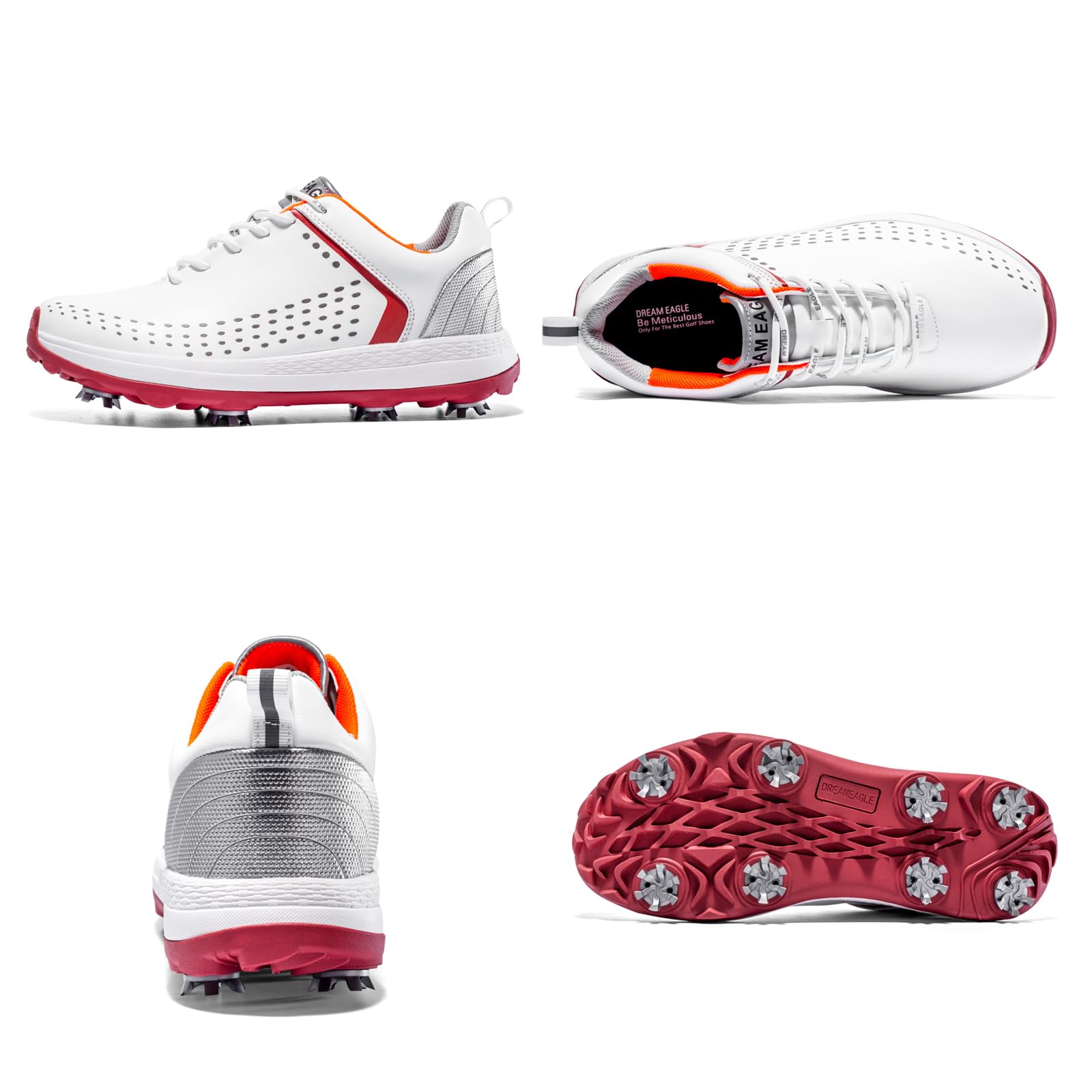 Hombre Zapatos De Golf, Resistente Al Agua Extra Ancho Zapatillas, Zapatillas Unisex De Piel Antideslizantes con Púas para Entrenamiento De Golf