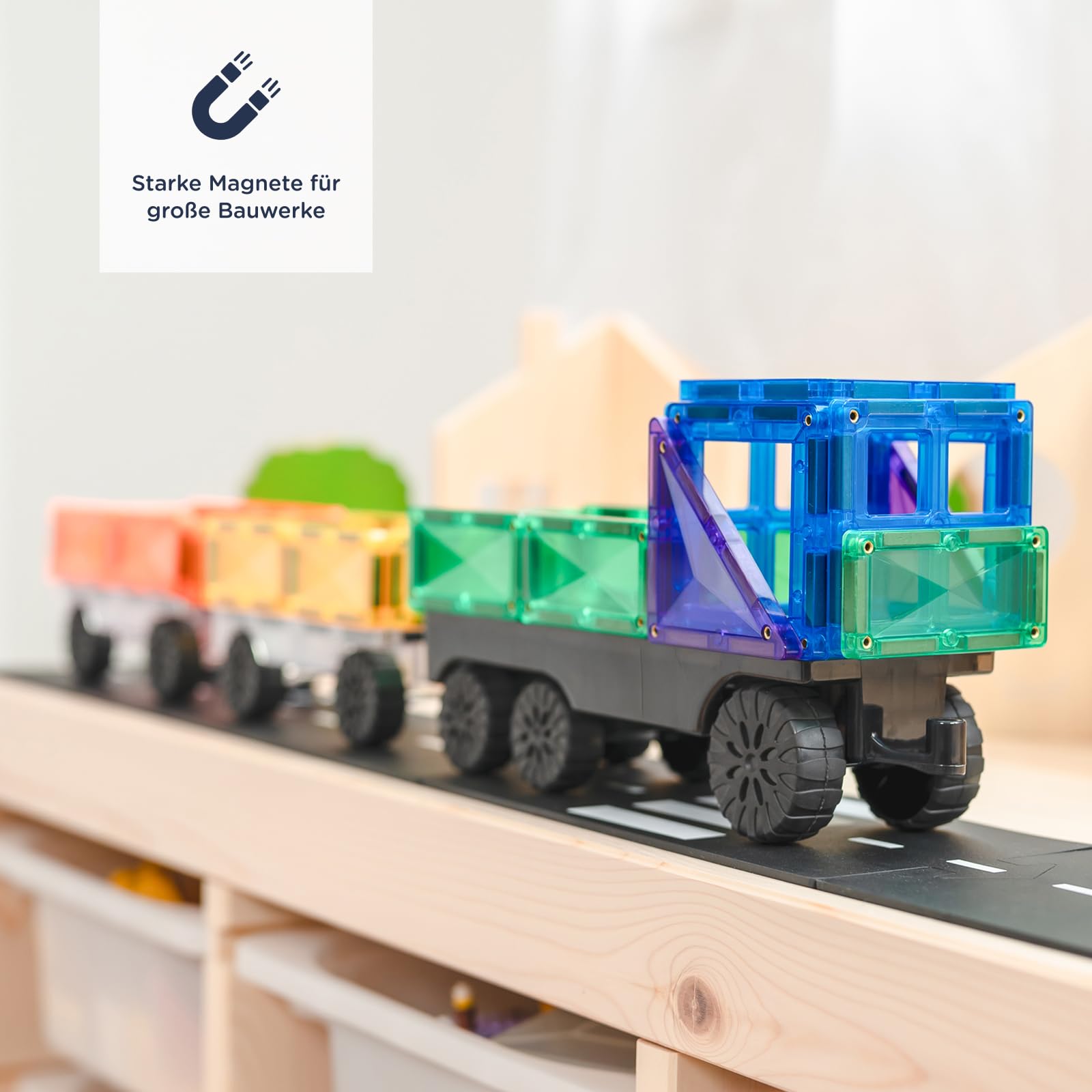 CONNETIX Magnetbausteine Regenbogen Transportieren Packen, 50 Stück