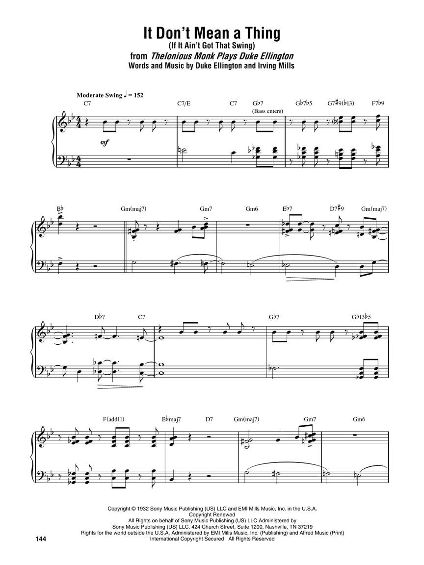 Thelonious Monk Omnibook for Piano