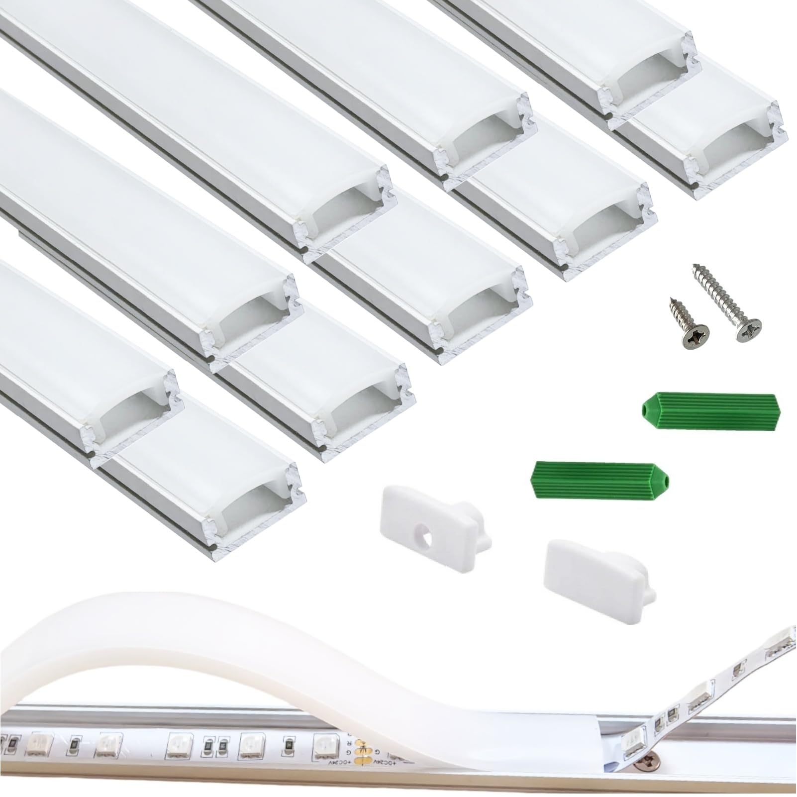 THMOOTHER White Pre-Drilled U Channel Diffuser 10-Pack 3.28FT