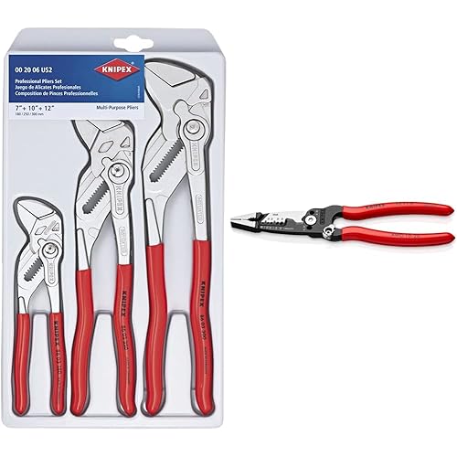 KNIPEX Pliers Wrench 3-Piece Set and Forged Wire Stripper