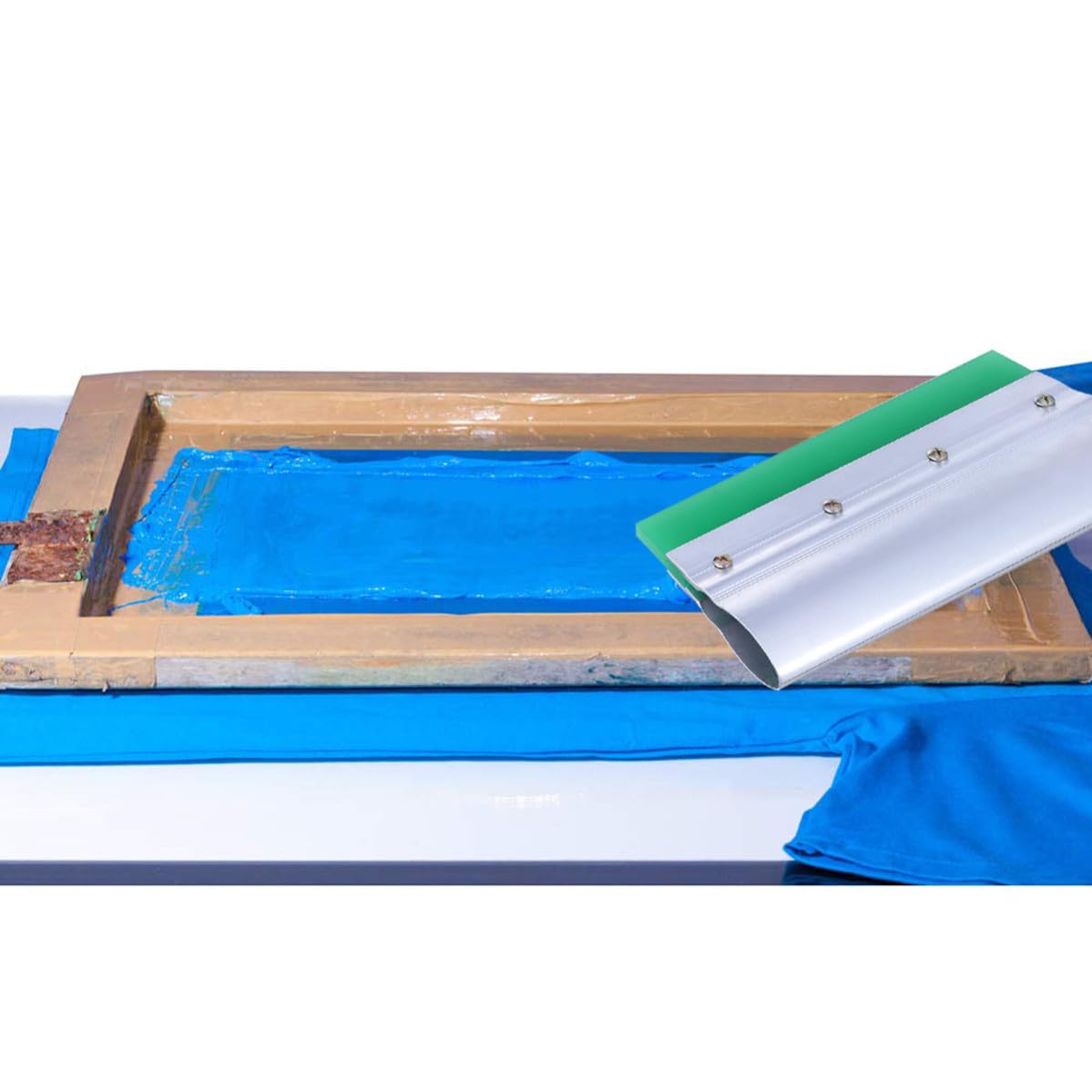 Veemoon Raschietto per Serigrafia Resistente all'Usura in Gomma con Manico in Alluminio Argento Colore Casuale per Applicazioni Grafiche e Tessili