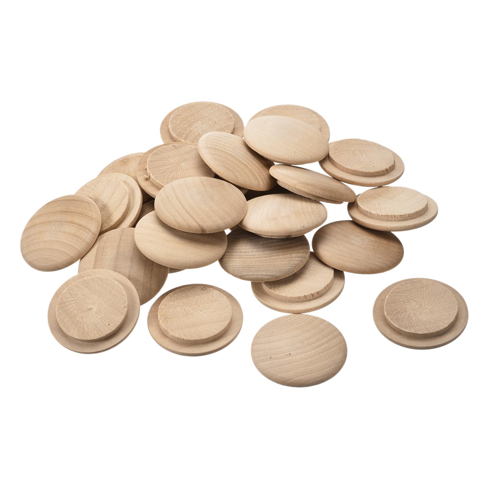 sourcing map Wood Plugs, 50Pcs 40 x 30 mm - Beech Wood Button Top Plugs, Screw Hole Covers, Decorative Wooden Cover for Stair Chair Craft Furniture Woodworking