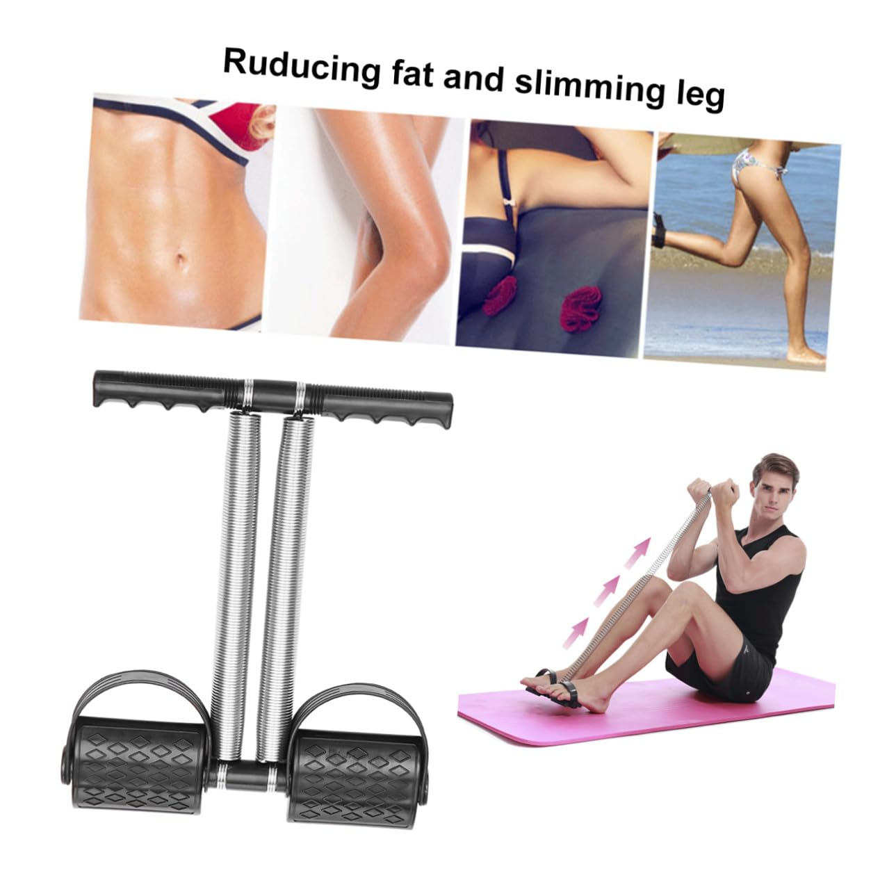 Tensor de Pedal de pie Equipo de Fitness para Gimnasio en casa Gimnasia Primavera fortalecimiento Interior Tensor de Pedal de Ejercicio Deportivo Pedal para Tirar de la Azul