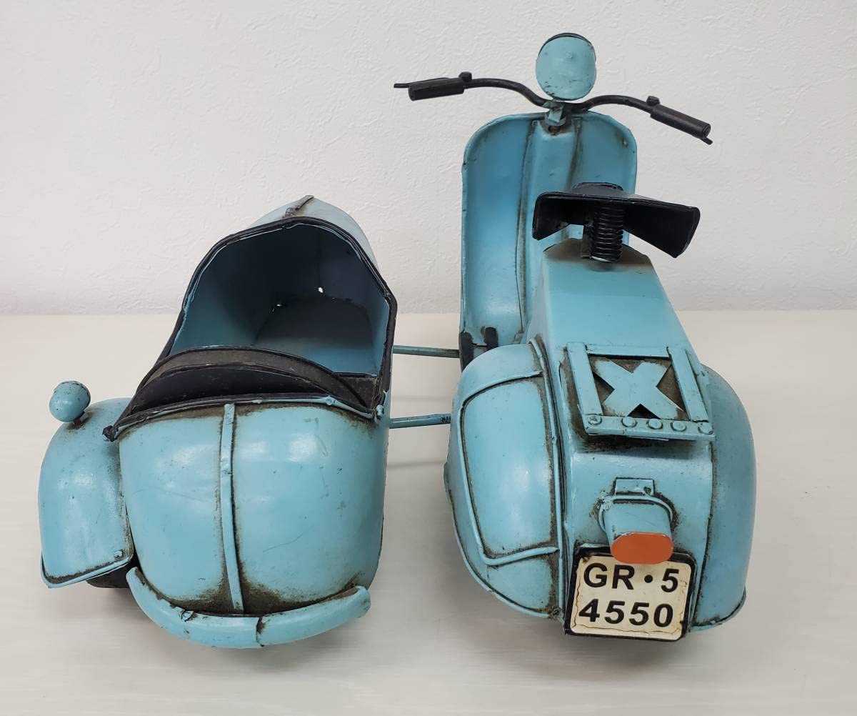 Amazon.co.jp: □ヴィンテージ ブリキ バイク サイドカー ベスパ