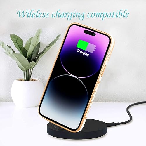 Miniatura 6 de Fiyart Diseñada para iPhone 14 Pro Max, bonita funda chapada en amor para mujeres y niñas, con protector de pantalla, protector de cámara, cubierta