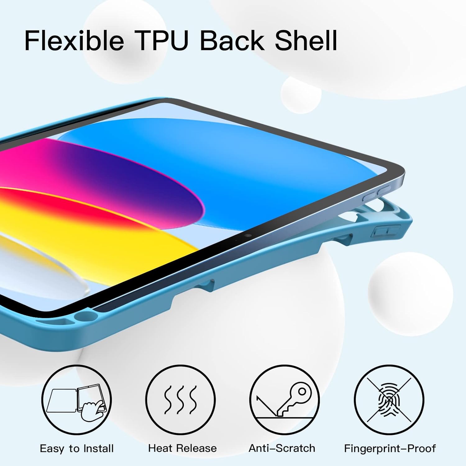 JETech Case for iPad (A16) 11th/10th Generation (2025/2022) with Pencil Holder, Slim Tablet Cover with Soft TPU Back, Auto Wake/Sleep (Navy)