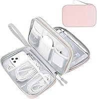 Vista 54 de FYY Organizador para cosas electrónicas, para viajes, para cables, cargadores, celular y auriculares, estuche portátil, impermeable, doble capa