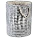 DII Woven Paper Storage Basket/Bin Collapsible & Convenient Home Organization Solution, Large Round, Nautical Blue