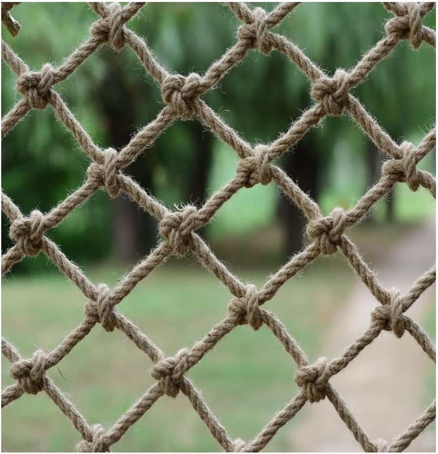 Garden net - Hemp Rope Net Bangladeshi Jute Net ，Natural Bird Rope Net Porch Netting Net Fence Net Indoor Outdoor Protect Netting， Outstanding Wear-Resistant Handicap Net Dia(4mm,2x3m)
