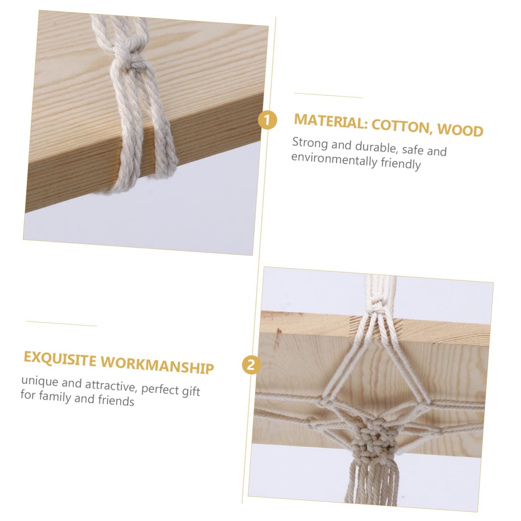 Porte-Fleurs Suspendu Macramé Naturel Support Tressé pour Plantes Intérieur Et Extérieur Décoration Élégante pour Balcon Et Jardin