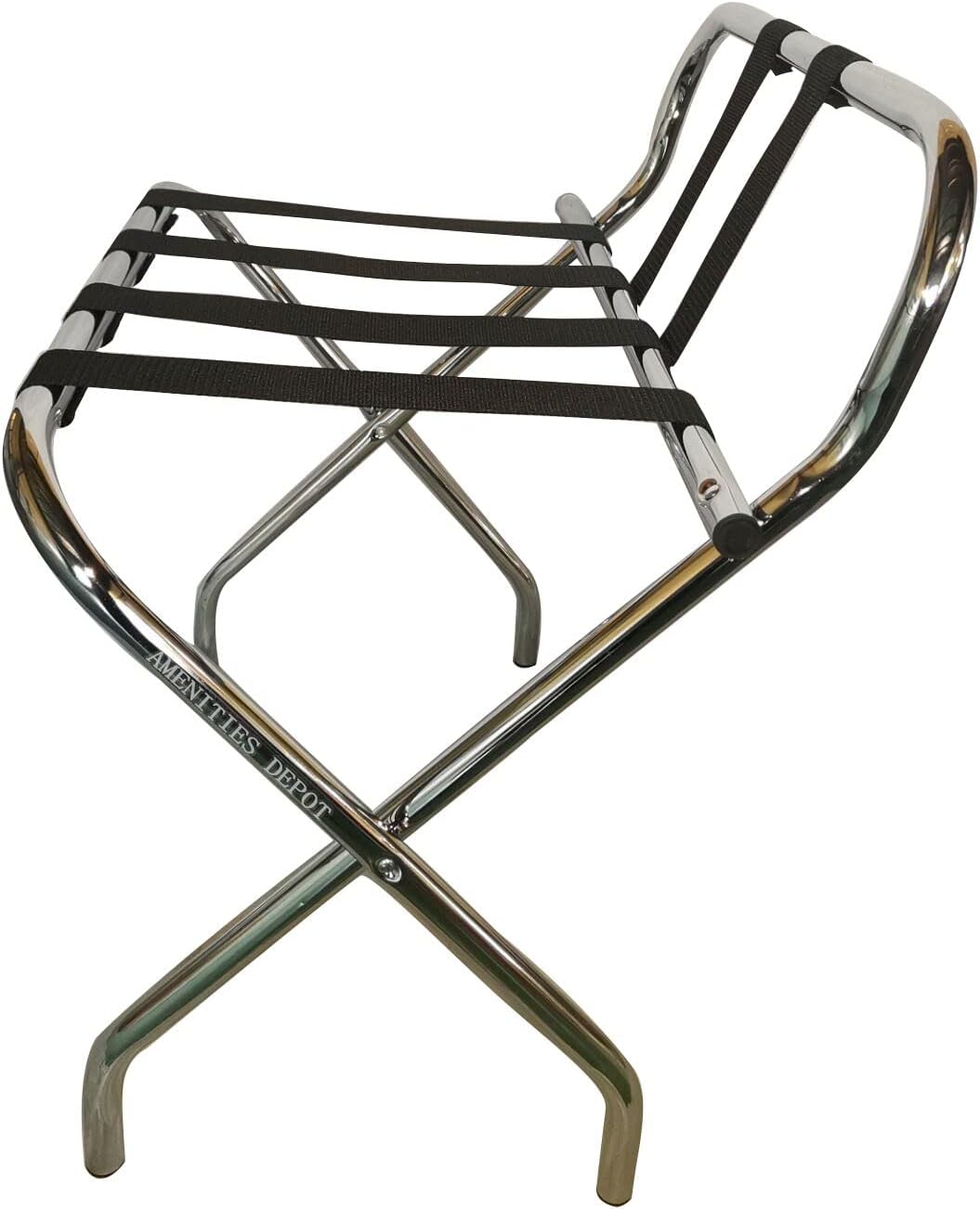 2 Pack- Folding Chrome Stainless Steel Luggage Rack with Back