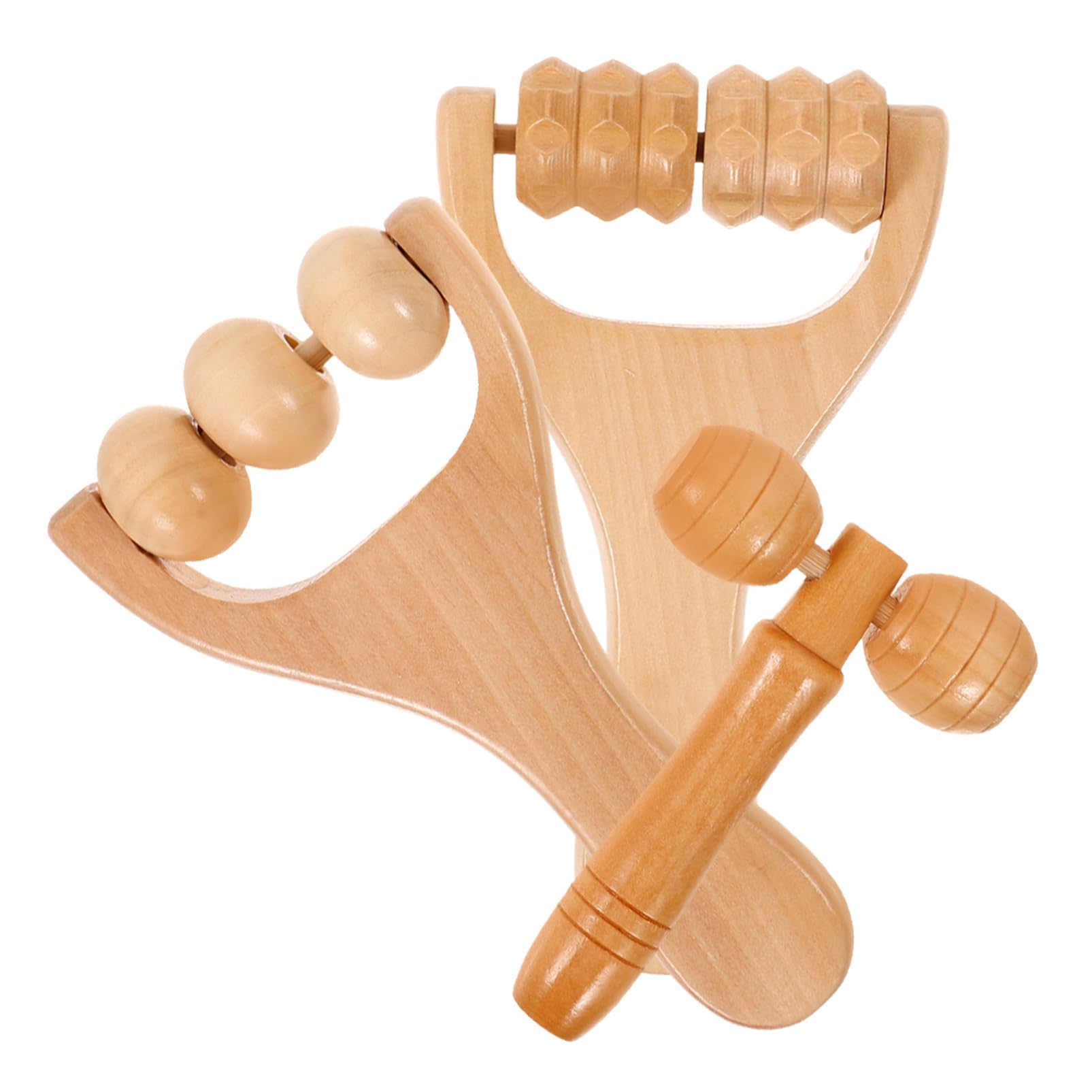 SHERCHPRY 1 Juego Rodillo de Masaje de Madera Natural para Pies y Cuerpo Herramienta de Masaje Diy con Mango Ergonómico de Dolores Musculares para Uso Profesional y Personal