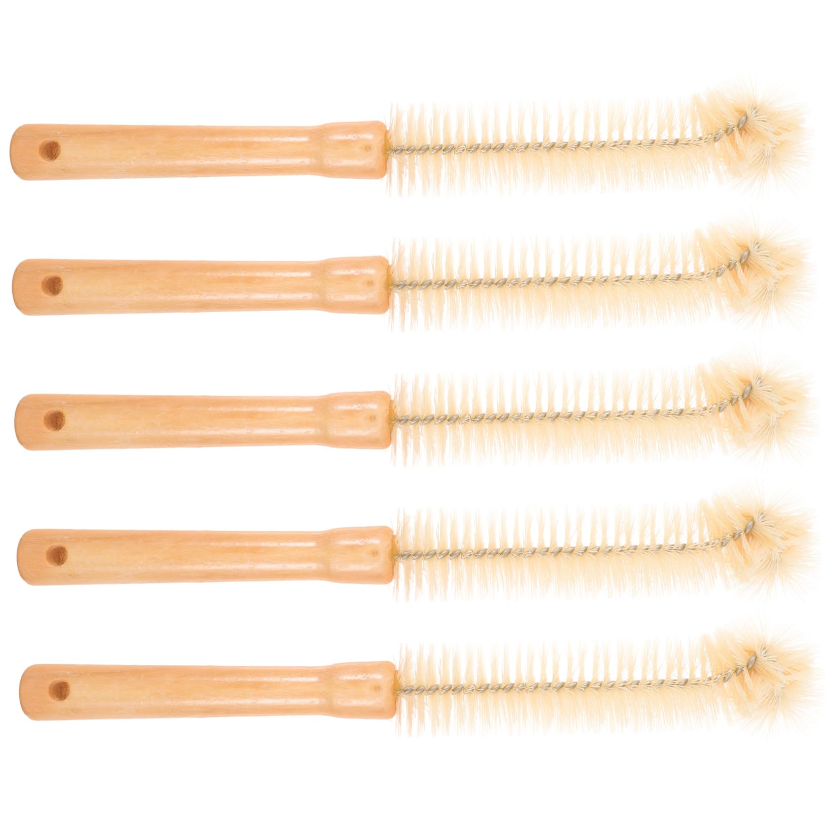 Beavorty 5pcs Kitchen Cup Brush Wood Handle Cleaning Brush Wood Handle Brush Bottle Cleaning Brush Bottle Brush Water Bottle Brush Cleaner Brush Wood Handle Bottle Brush