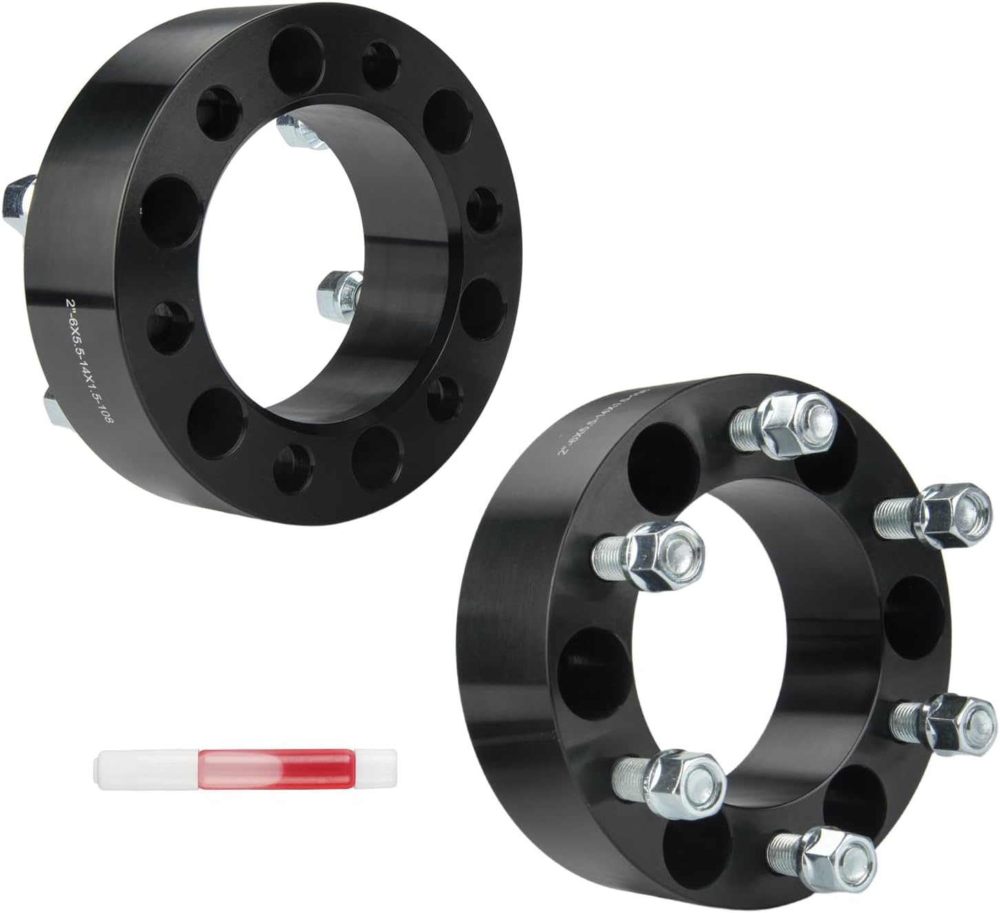 KAX 6x5.5 Wheel Spacers for Silverado 1500,2 inch 6 Lug Wheel Spacers for Silverado 1500, 1500, Sierra 1500, Silverado 1500 LTD, Tahoe, K1500,with M14x1.5 Studs and 108mm Hub Bore,2 Pcs