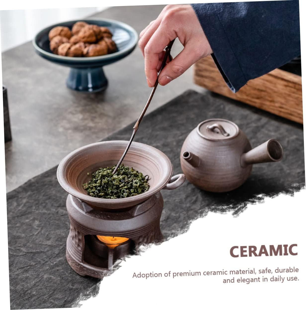 Teapot Tea Stove Holder Clay Teapot Warmer Tea Pot Sets Elegant Ceramic Candle Stand