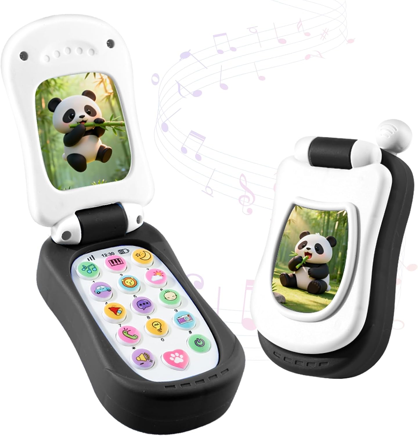 FENYAN Pretend Phone Toy 18 Months, Flip Smartphone Toys
