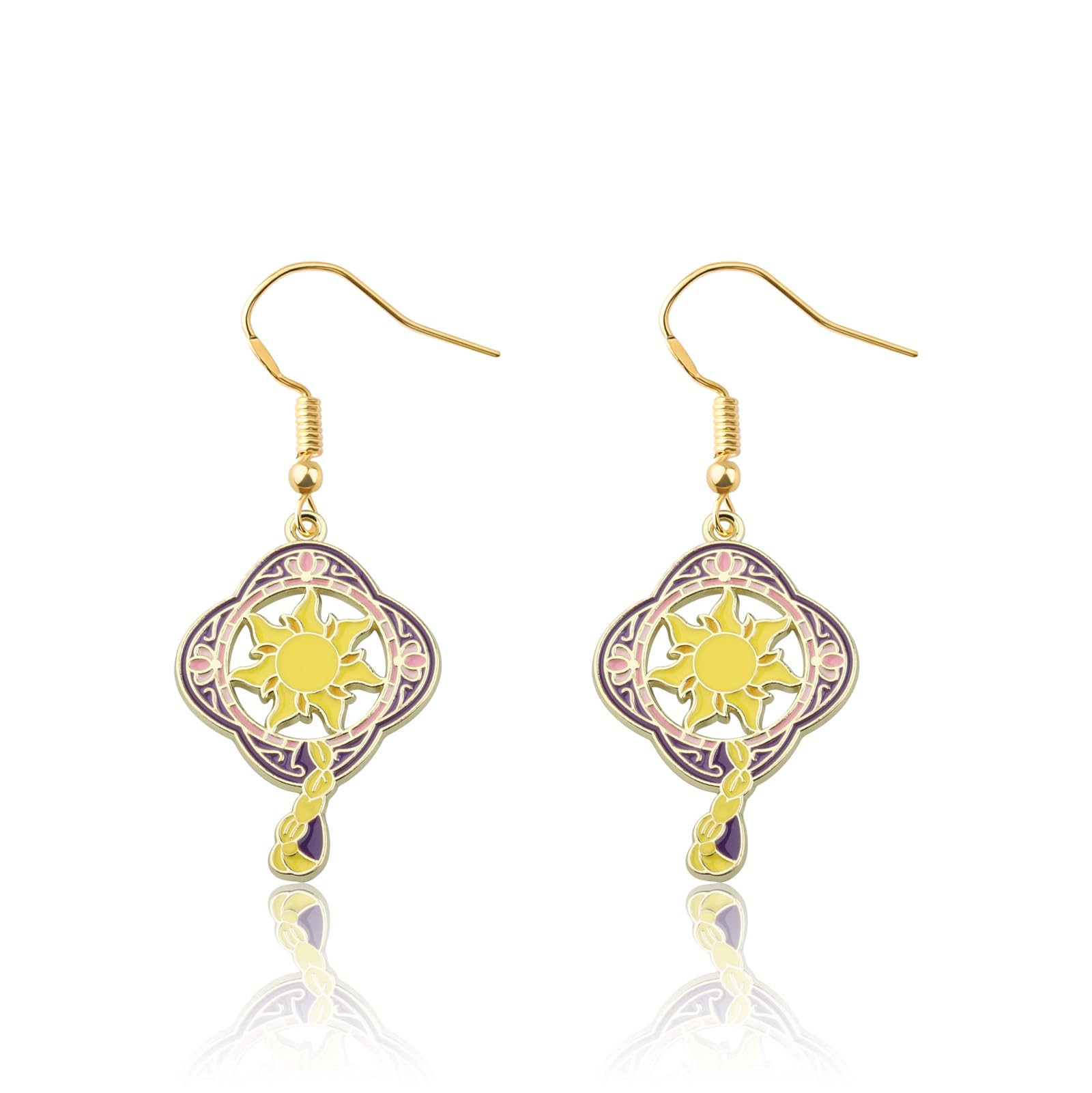 PLITI Fairy Tale Princess Gift Princess Party Gift Gold Sun Earrings For Fan