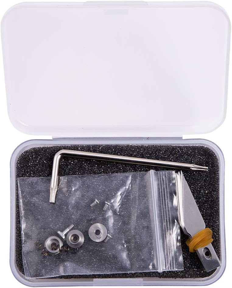 TACRAY Replacement Blades Exclusive for Mini Knife Box Cutters, Black and Blue (ASIN: B08DCMS3GF & B08DCM9BQB), 10pcs blades comes with set of screws and screwdriver