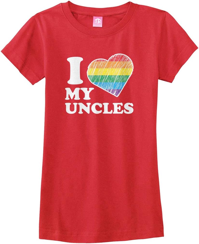 Threadrock Big Girls' I Love My Uncles Fitted T-Shirt