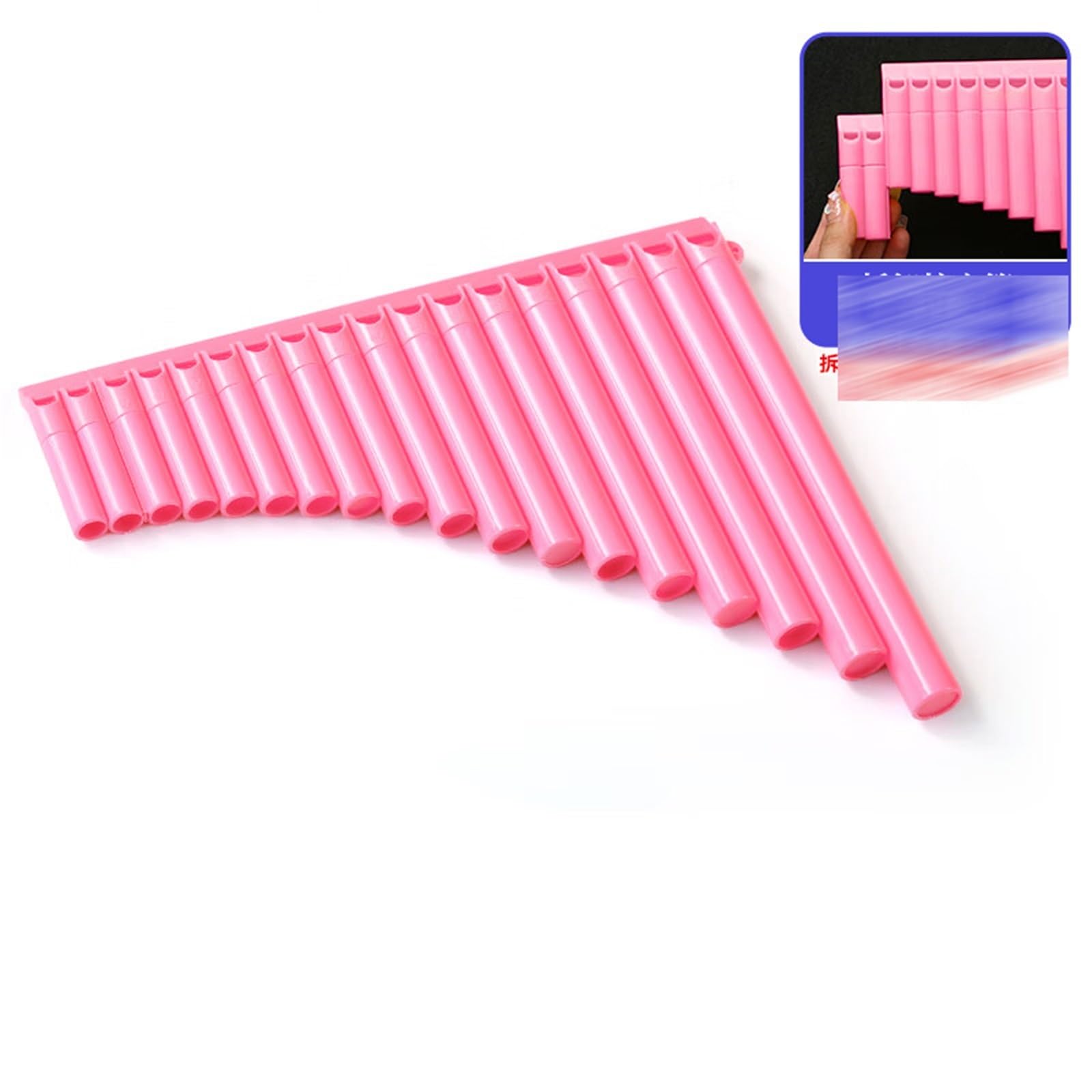 Flauti Pan Professionali Flauto Di Pan A 18 Canne In Chiave C. Uno Strumento Per Principianti(Pink)
