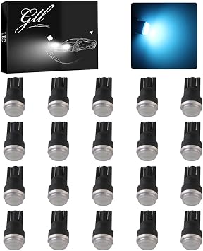 Grandview 20pcs 80 Lumens T10 194 192 175 168 2825 W5W 5630 2SMD Car LED Side Marker Center High Mount Stop Light Bulb Door Courtesy Light Bulbs Ice Blue