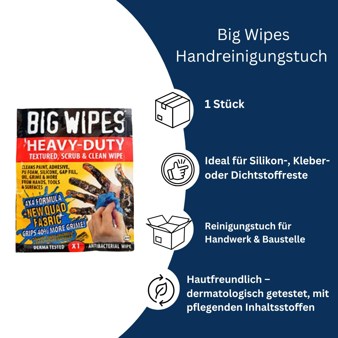 Beko Silicon pro4 Premium 310 ml + Big Wipes – Profi-Silikon für Bad, Küche & Bau – Schimmelresistent, haftstark, UV-beständig (Transparent Trüb, 10)