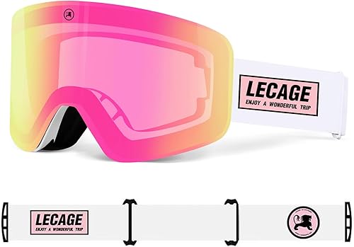 LECAGE OTG - Gafas de esquí fotocromáticas sin marco, adaptables a la luz, antiniebla, protección UV, para snowboard y nieve, para hombres y mujeres