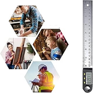 Zerodis デジタル角度ファインダープロトラクター200mm 便利なデジタル角度ファインダールーラーウッドワーキング建設用 充電式ボタン電池内蔵