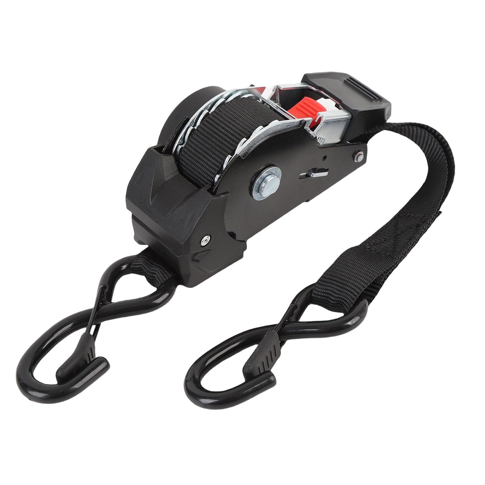 Cinghie a Cricchetto 1x10ft, Cinghie di Fissaggio Autoavvolgenti con Ganci a S, 1760lbs di Resistenza alla Rottura per Barche Moto d'Acqua ATV