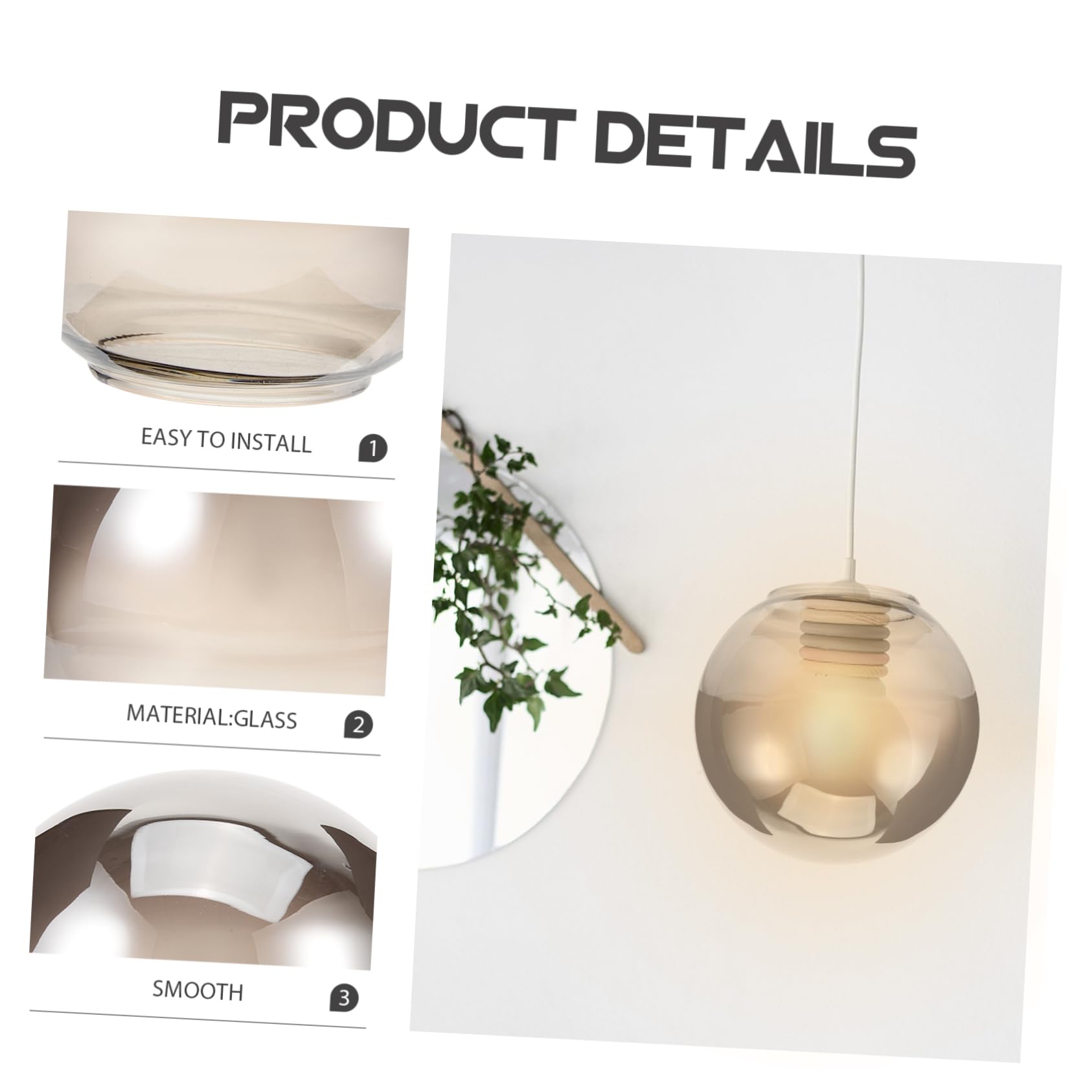 Paralume Di Ricambio in Vetro Per Lampadario, Luce Soffusa, Struttura Pratica, Utilizzabile in Corridoio e Camera Da Letto
