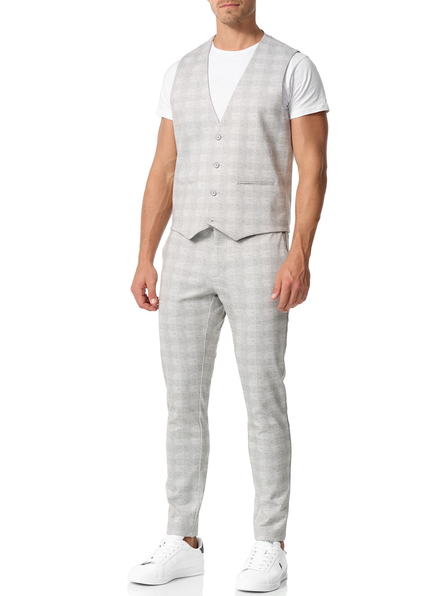 JEFF Herren JFLeo Weste Anzugweste elegante Herrenweste mit Viskose-Anteil