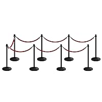 Vista 81 de CCW Kit de puntal de poste y cuerda con 2 postes superiores de corona de latón pulido y 1 cuerda de algodón de terciopelo resistente negro (6 pies)