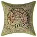 Stylo Culture Décoratif Ethnique Brocart Housse De Coussin 30x30 cm Olive Verte Ethniques Petit Jacquard 12 x 12 Pouces Salon Bohémien Éléphant Paon Carré Taie d'oreiller