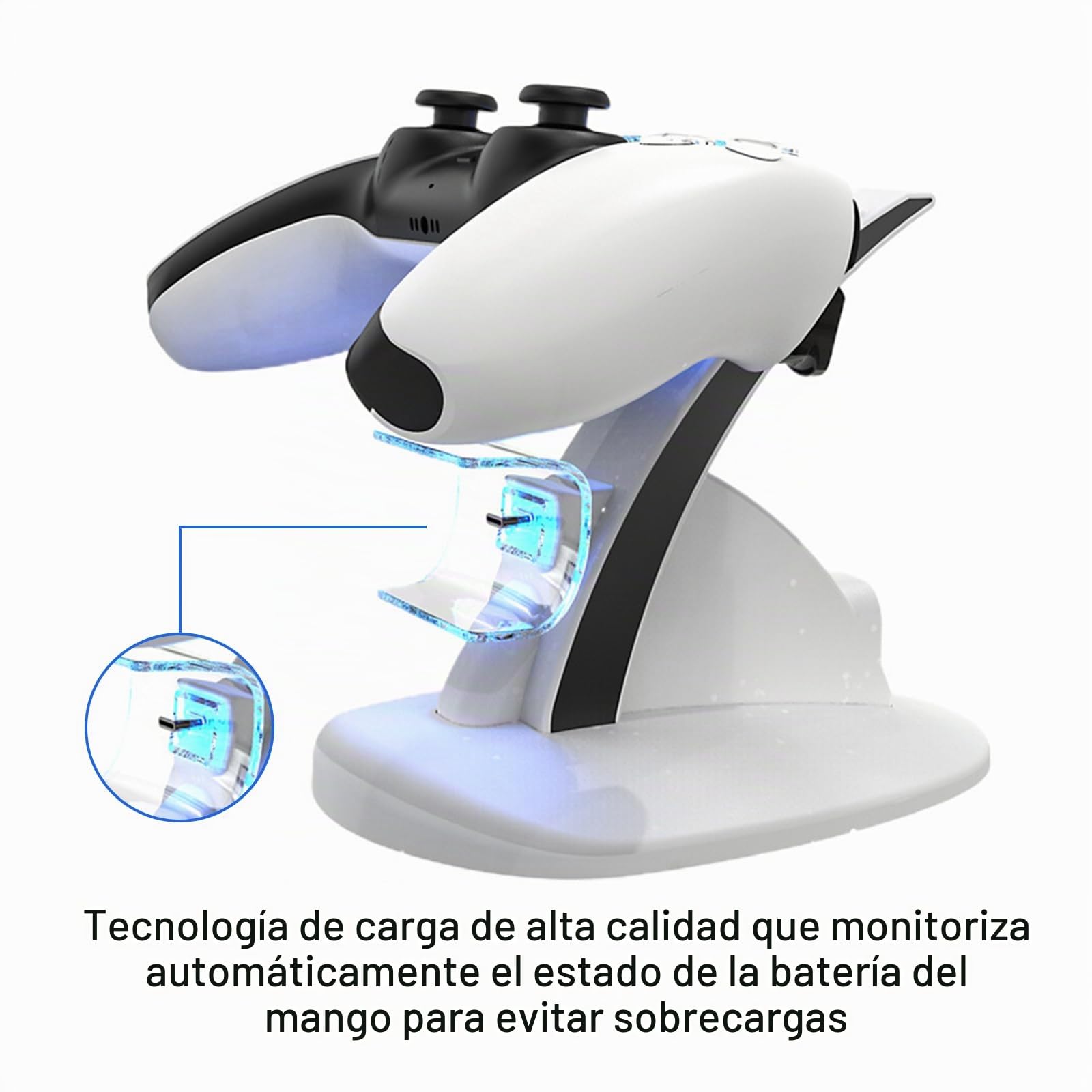 HOSPAOP Estación de carga para controlador PS5, cargador de controlador dual USB, carga rápida PS5, estación de carga con cable de carga, accesorios para PlayStation 5